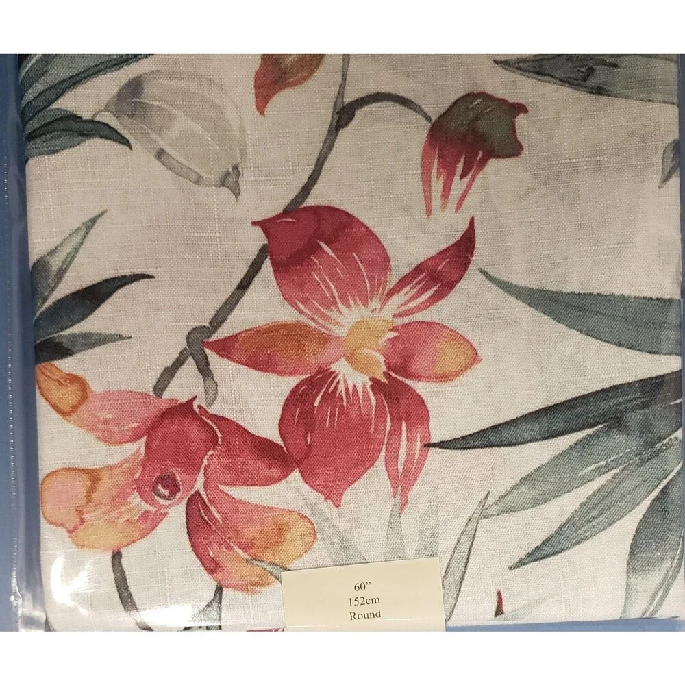 Textured Printed Fabric Tablecloth 60
